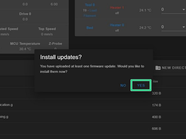 After all the files are uploaded, you will be prompted to install the updates.