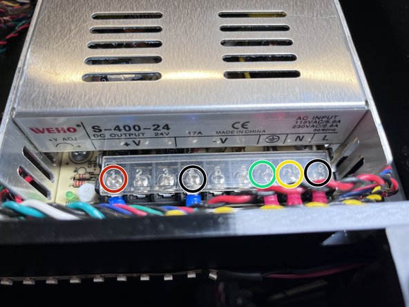 The first image is color-coded with the locations for each wire. In this image, yellow represents the white wire.