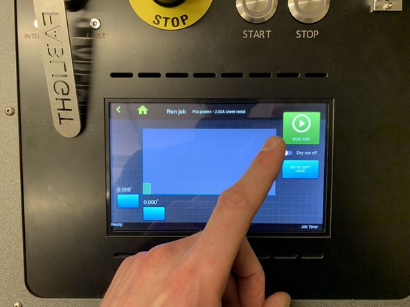 Once you are certain your position is correct, the next step is to cut the part.