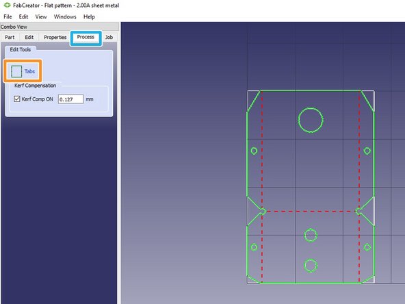 Failure to add tabs for retention can result in damage to your part or the machine.  This is an important step which must not be overlooked.