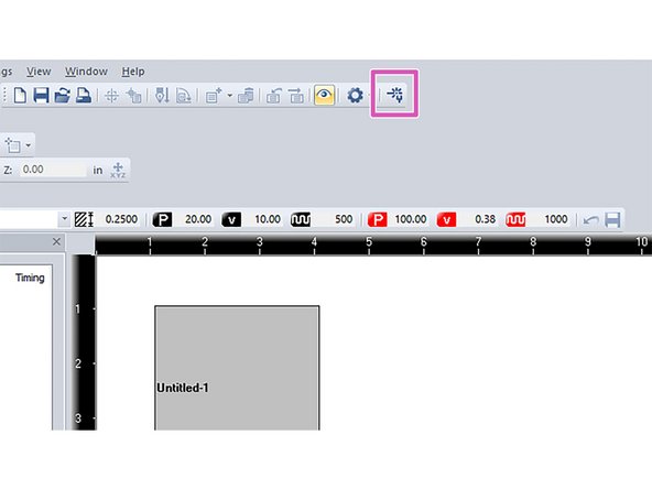 To check your settings before cutting, click on the wrench icon in the top toolbar.  This will open the Parameters window.