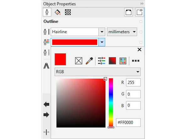Click on the object you wish to change, and select Hairline from the lineweight dropdown menu.