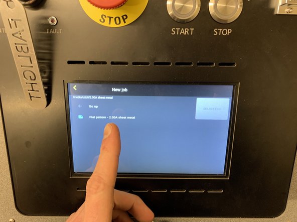 Whatever files and folder are on the USB drive will be displayed.  Select the .FAB file you saved in FabCreator.