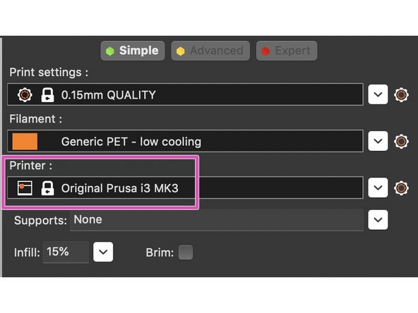 You will select a printer profile based on two factors: the model of printer and nozzle size.  Both are very important to select correctly.  Each model of printer will be displayed with whatever nozzle size options you selected in the configuration assistant.