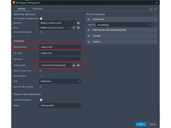 Høyreklikk på jobben som skal kjøres i treet på venstre side, og velg "Post Process"