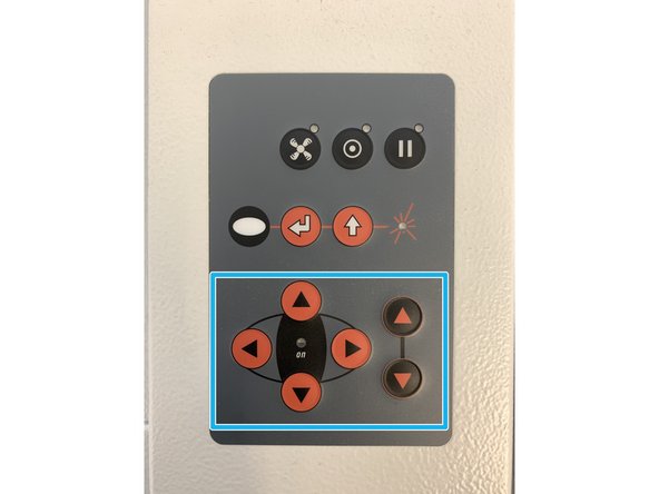 Be careful not to hit the carriage or air assist nozzle when inserting your media.  If it seems you will not be able to insert it without doing so, use the X/Y arrow keys on the main keypad to move the carriage to the back left corner of the machine.