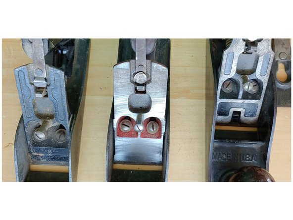 Left: Stanley Handyman, in the 1950’s Stanley needed to come up with a way to compete with cheaper manufactures. These are the lowest end plane Stanley ever made, to be avoided. Middle: Stanley Record #4 1930’s or 40’s Right: Stanley Bailey #5 1908 or earlier
