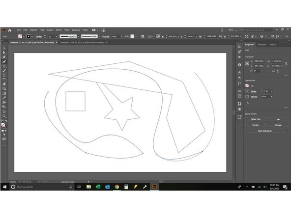 Click+ hold to create a set of handlebars, then release and move the mouse around, you will see a curved line appear.  (image 1)