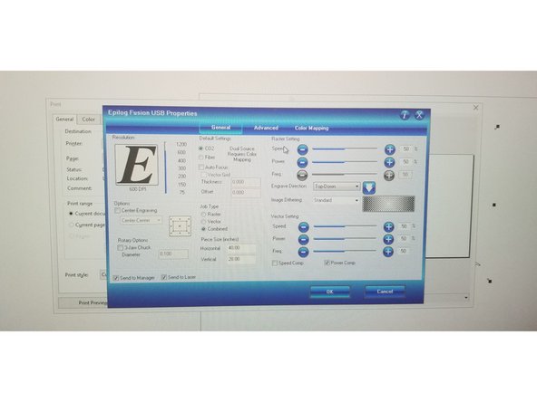 Click ''print' from the File menu and then select print preferences. Change the print preferences according to this table. 'https://airtable.com/shrUQWFsDOZFTAnH1/t...