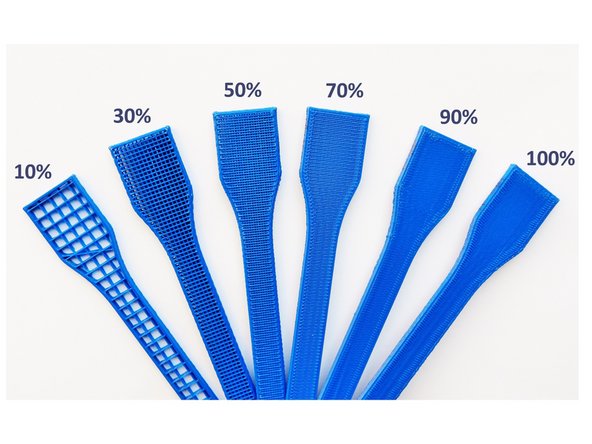 Infill percent determines what percent of the internal structure needs to be filled directly. The higher the infill, the stronger the print will be, but the longer it will take to print. An average print really doesn't need higher than 15% infill, although certain prints may require more based on what they will be used for.