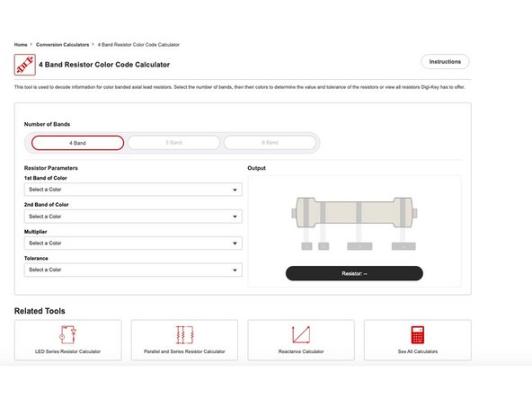 Heads up: it's very easy to mix up resistors! For instance, a 220 Ohm and a 220K Ohm are one band color apart, but far from interchangeable. Double check each resistor before you solder.