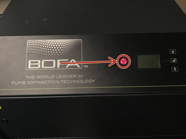 Press the red button on the BOFA filter.