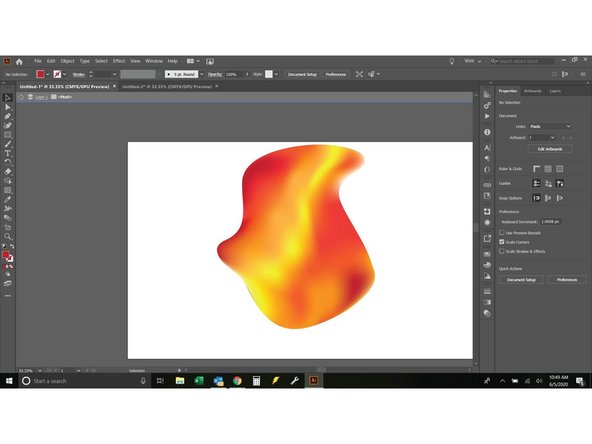 Create some sort of &quot;blobject&quot; on the page using the pen tool.  Make sure and close the blobject by finishing at the same place you started.