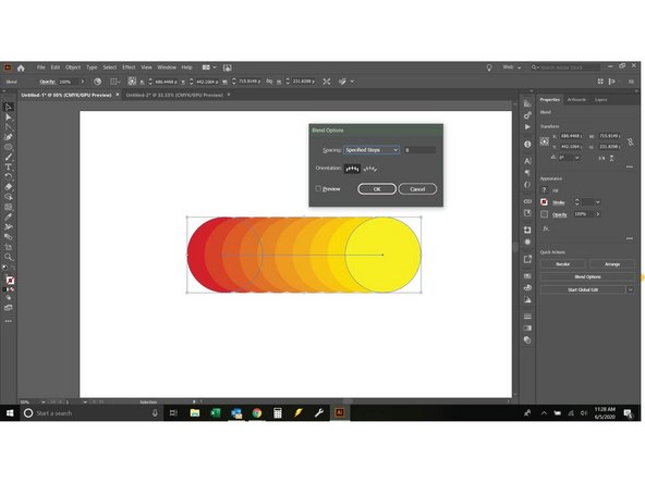 Select the circle (V) click and hold  the mouse + hold alt + shift and drag the circle across the artboard. This will duplicate the circle. Select the second circle and make it a different color.