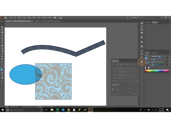 When you click the image trace tool you will notice all of the selection options are grayed out. You will need an image to use this tool, this tools usage will be put into a separate guide.