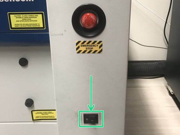 Make sure the emergency stop is off by pulling and twisting the button out.