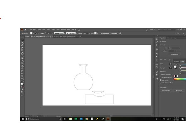 Continuing to use the beaker from before I will make it flat-bottomed.
