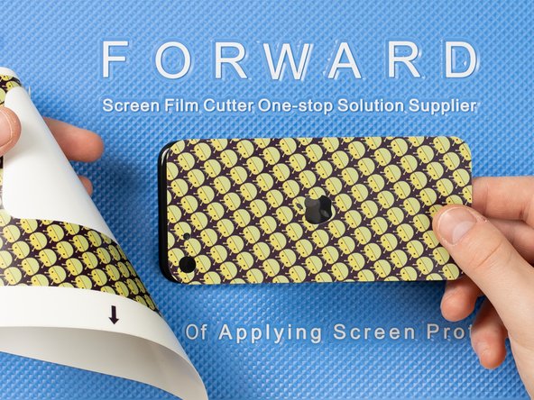 Peel away the back cover from the film.