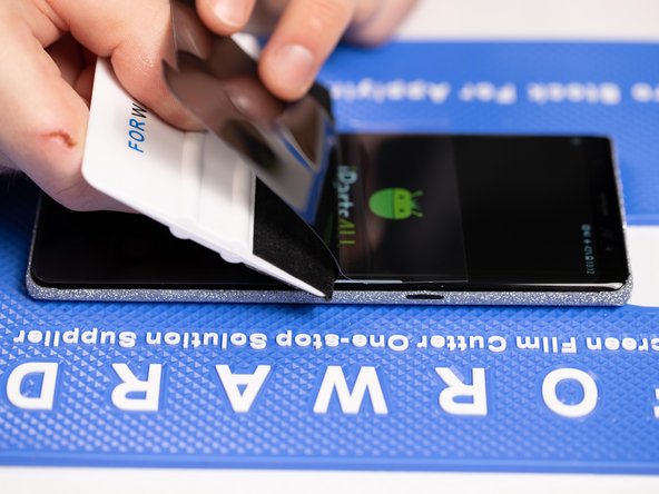 For best results, peel your film a little further back to avoid any bubbles forming as you join the bottom of the film with the top.