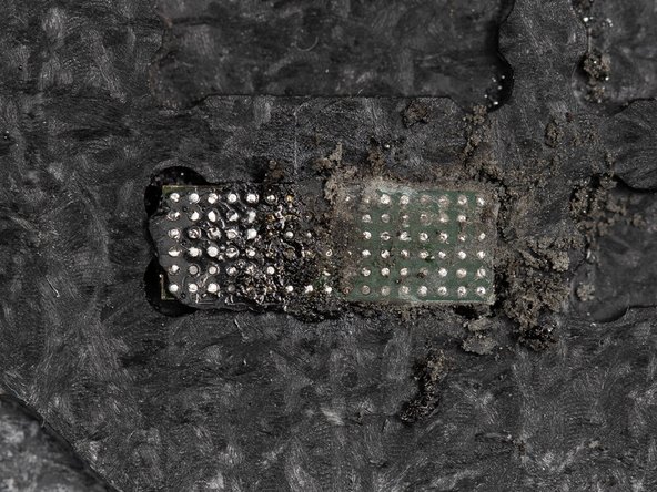 Once you've finished removing the underfill on one side, switch to the next side and remove all of the underfill.