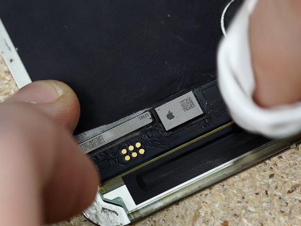 Clean up around the IC with a cloth.