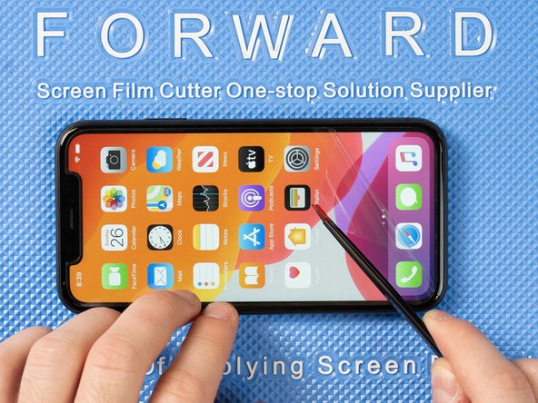 Grip the peelable tab with tweezers or your fingers and peel the protective layer away from the film.