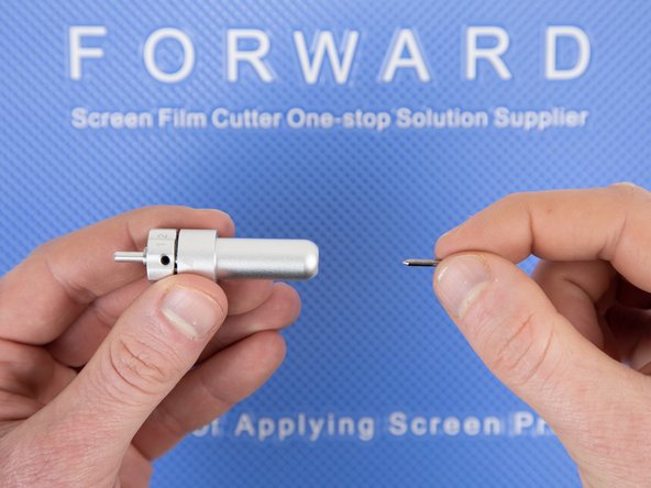 Take your replacement blade and insert it into the blade holder.