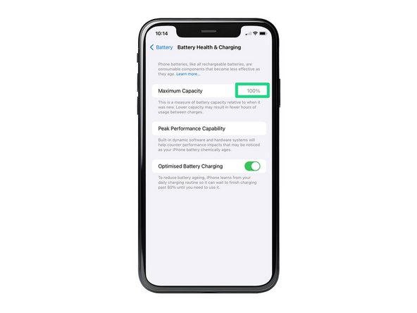 Your battery health will now show as 100%.