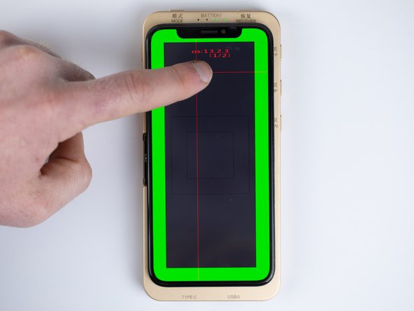 When you press against the screen a cross will be drawn and will follow your finger across the sceen.