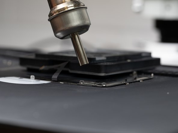 Hold the nozzle 5cm away from the chip and continue the circular motions discussed in Step 4.