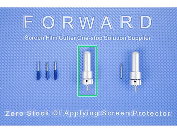 The first (furthest left) are three replacement blades, a great purchase if you are cutting a lot of films and don't want to be stuck with a blunt blade anytime soon.