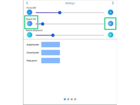 Here, you can adjust the speed at which the cutting blade will cut the material.