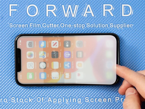 Starting at the bottom of the phone towards the charge port, lift the film up with your fingers and peel it backwards.