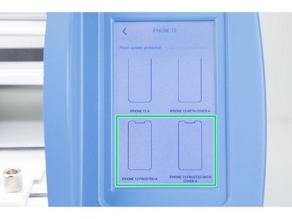 If you scroll down the menu you'll notice there are two other cuts specifically for matte/frosted films.