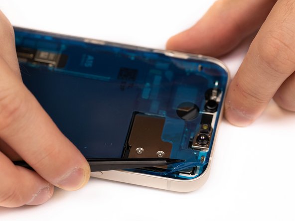 Use tweezers to peel away the protective cover from the adhesive.