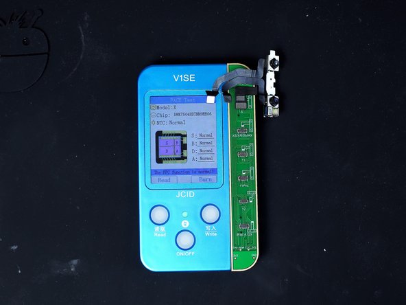 Plug the front camera back into the JC and test.