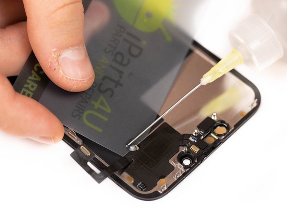 Pry the proximity sensor flex away from the screen using IPA and a prying card.