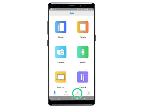Once you've logged in, click 'My Account' in the bottom right.