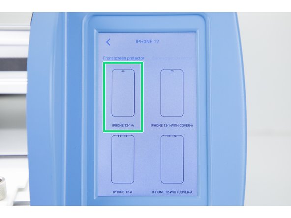 There are a few different options for different types of cuts. Pick which one suits your needs best. We're choosing 'Iphone 12-1-A'.