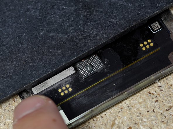 Place a heat proof material next to the flex to protect the OLED from the next steps.
