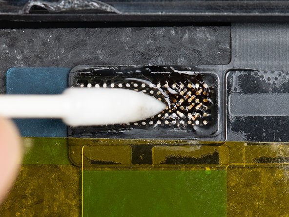 Clean the flex with IPA and a cotton bud.