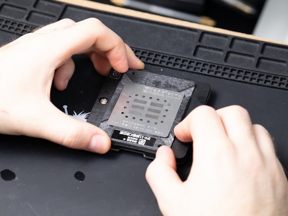 Make sure your stencil is lined up with the chip.