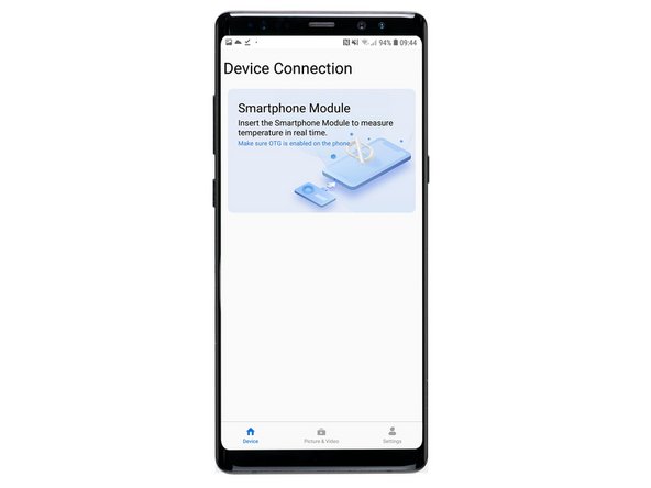 Once you open the app it will open a device connection menu. You'll need to plug the camera in before it starts working.