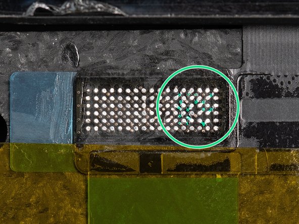 To fix this, add some UV solder mask to cover the exposed connections. The UV mask helps fill in the areas where we've applied too much pressure.