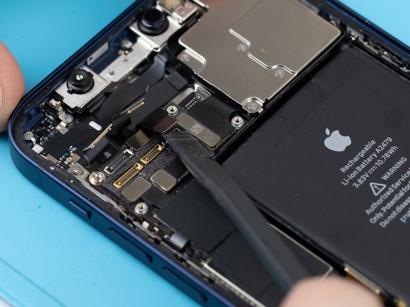 Using a spudger or your fingernail, disconnect the dot projector flex.