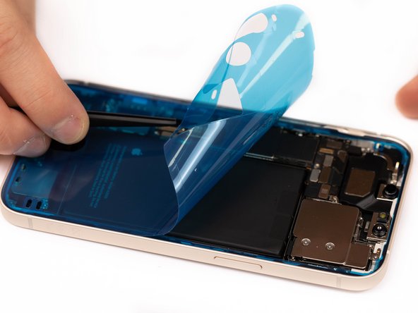 Use tweezers to peel away the protective cover from the adhesive.