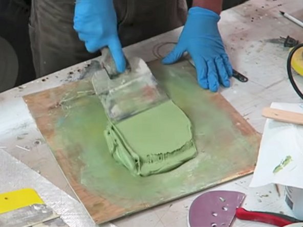 Mixing Tip: While mixing, be careful not to  mix too vigorously because doing so may whip excessive air into the mixture. Excessive air can cause bubbles and voids that result in an uneven surface after sanding.