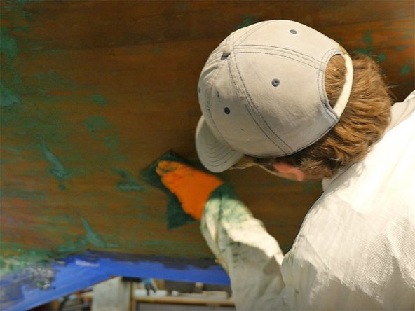 Continue removing residue using a stripping pad or Scotch-Brite™ pad and water.