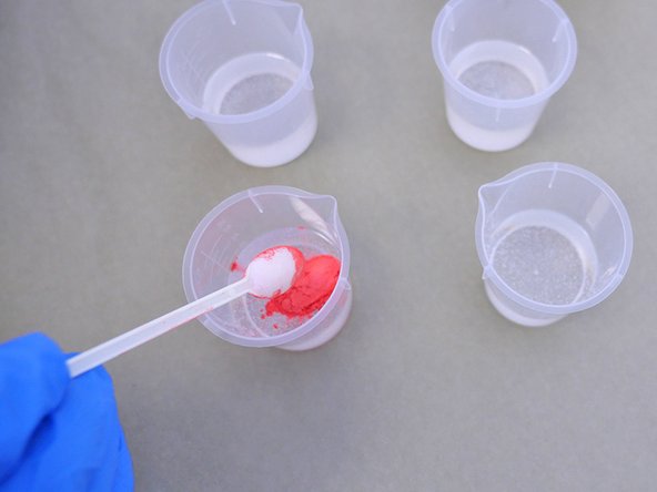 Whether you're using mica powder pigments, alcohol inks, dispersion pigments, or universal tints, a little bit goes a long way, so  add it slowly, and mix thoroughly.