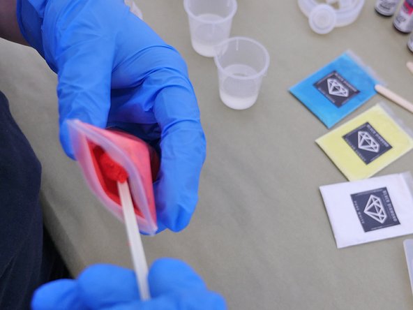 Be sure the resin and hardener are mixed thoroughly before adding tints.